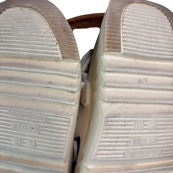 Crocs Classic Unisex Mega Crush Sandals Beige Adjustable Strap W12/M10 - Picture 13 of 14